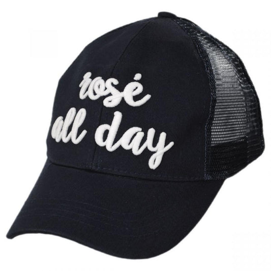 C.C PonyCaps | High Ponytail Rose All Day Mesh Adjustable Baseball Cap | 223105 | lead | BLACK