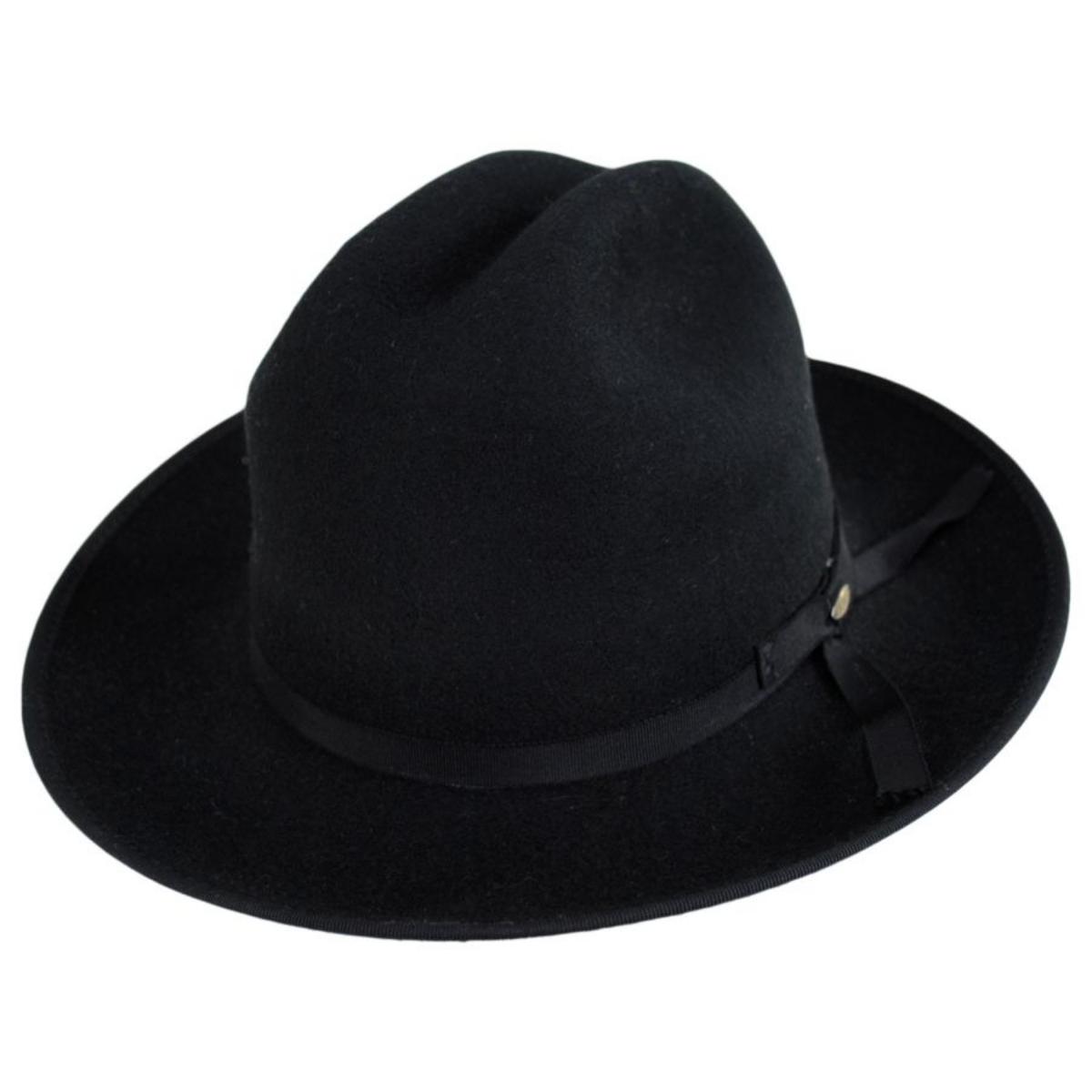 Scala | Zamora Wool Felt Cattleman Western Hat | 130408 | lead | BLACK
