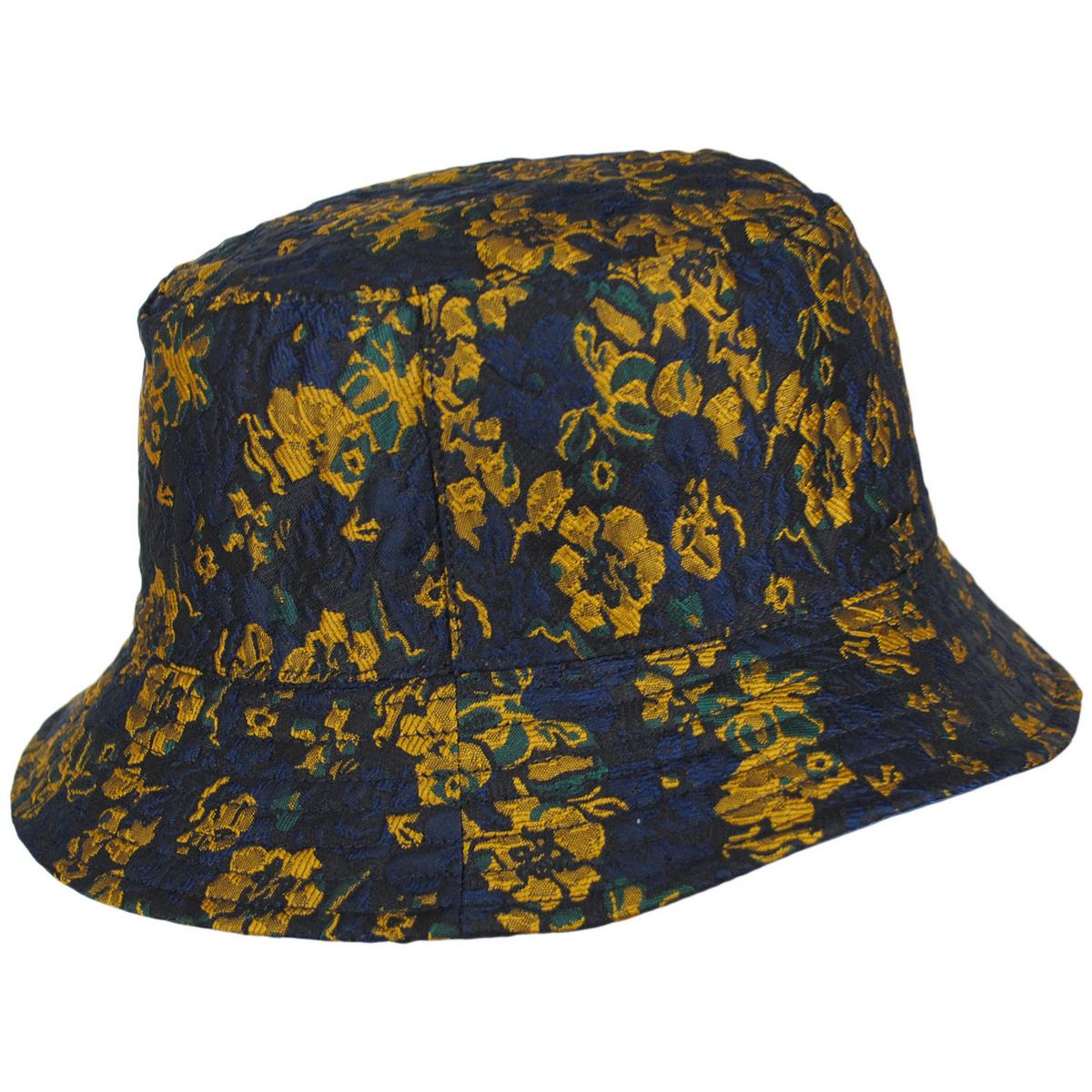 Kangol | Floral Jacquard Reversible Bucket Hat | 185834 | profile | MARINE TEAL