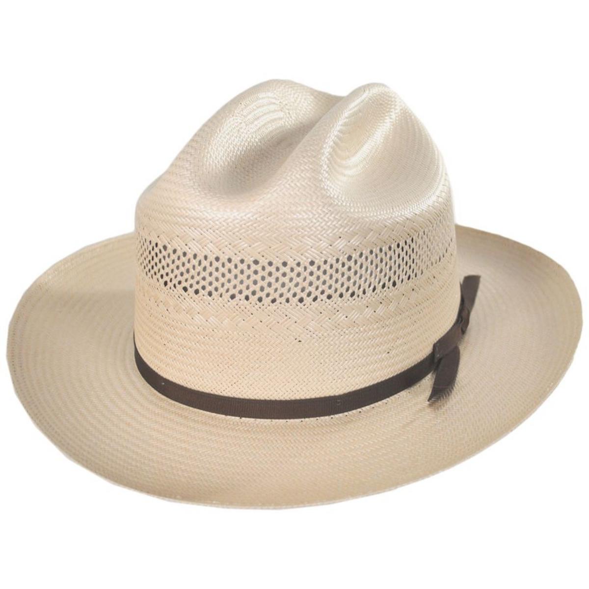 Stetson | Open Road 10X Shantung Vented Straw Western Hat | 126999 | lead | TOASTED