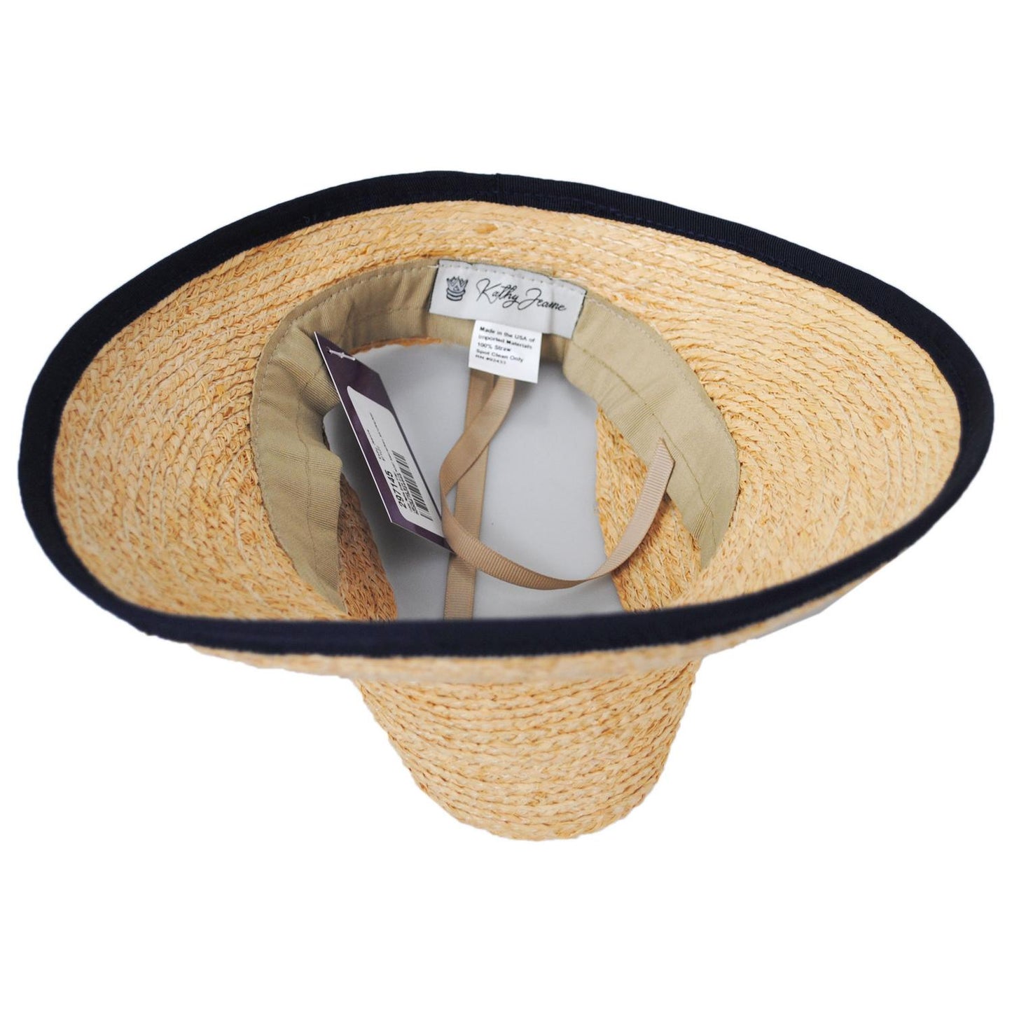 Kathy Jeanne | Updo Raffia Straw Visor | 198700 | under | NATURAL/BLACK