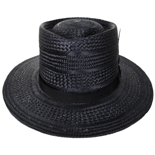 Bailey 1922 | Alix Panama Straw Fedora Hat | 127749 | front | BLACK
