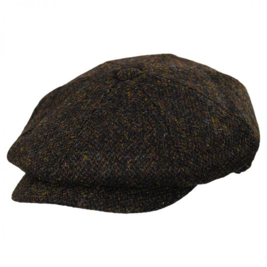 Jaxon & James | Arnol Harris Tweed Wool Newsboy Cap | 170003 | lead | MOSS