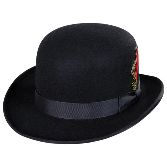 Jaxon Hats | Made in the USA - Classics Wool Felt Bowler Hat | 131302 | lead | BLACK