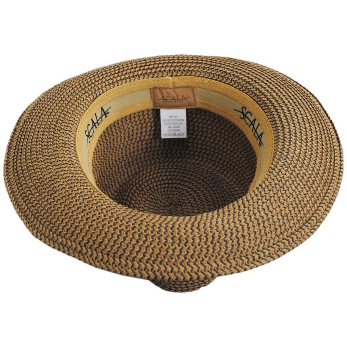 Scala | Marton Toyo Straw Fedora Hat | 126093 | under | BROWN