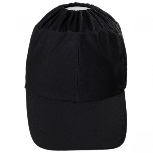 Dorfman Pacific | Bowline Ponytail Swimwear Fitted Baseball Cap | 200331 | front | BLACK