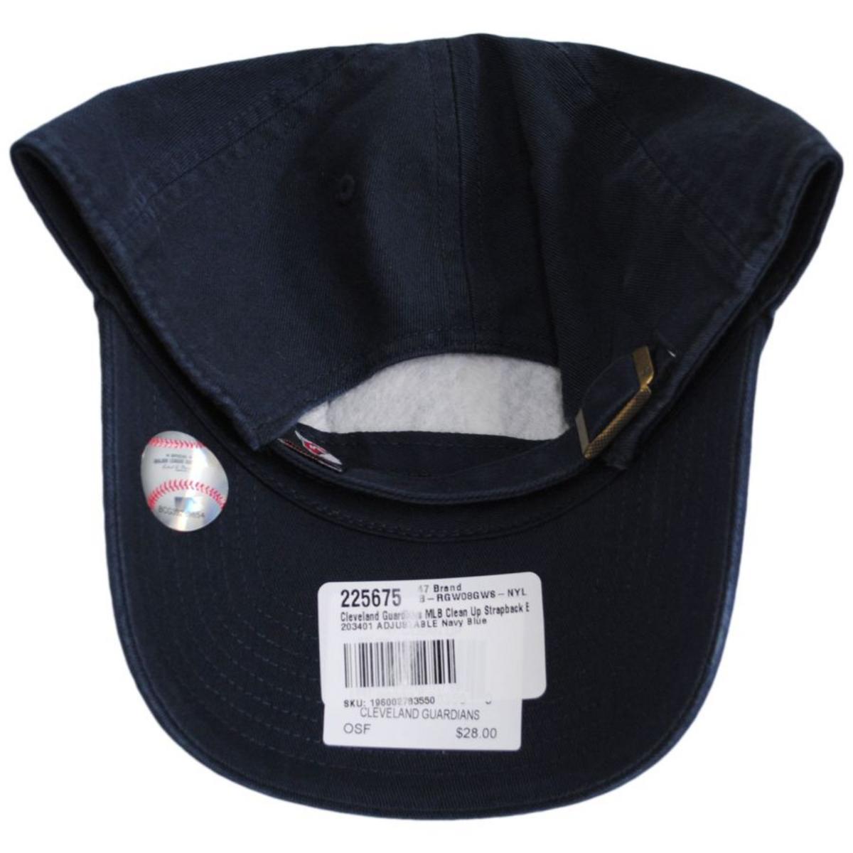 47 Brand | Cleveland Guardians MLB Clean Up Strapback Baseball Cap Dad Hat | 203401 | under | NAVY