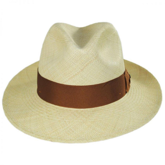 Scala | Safari Grade 8 Panama Straw Fedora Hat | 126263 | front | NATURAL