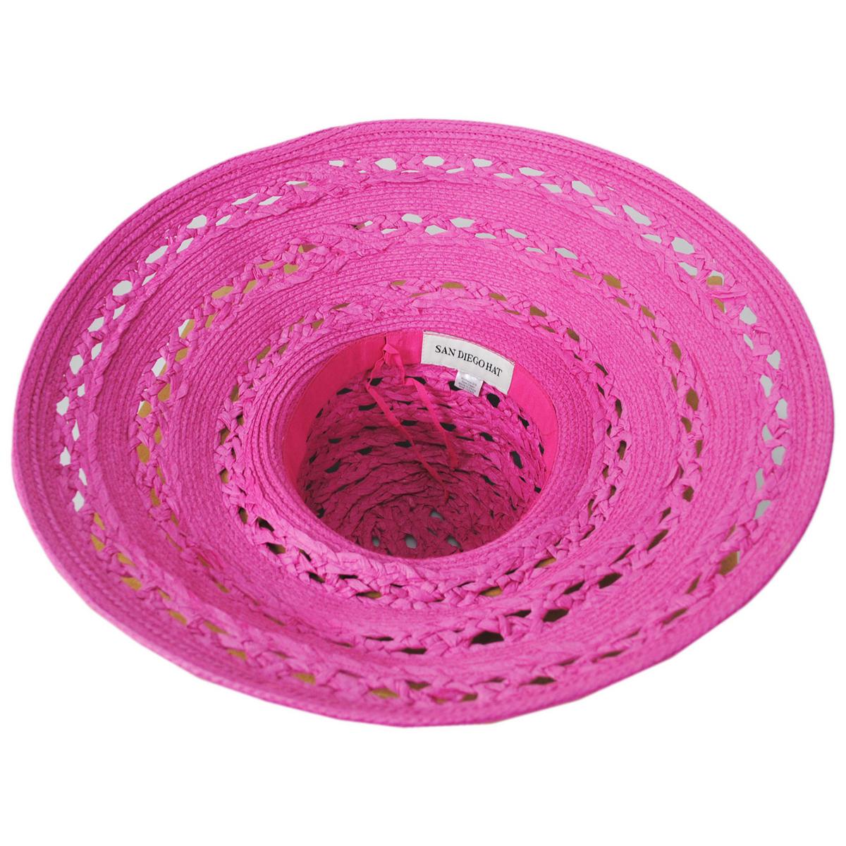 San Diego Hat Company | Sierra Toyo Straw Lampshade Sun Hat | 103690 | under | PINK