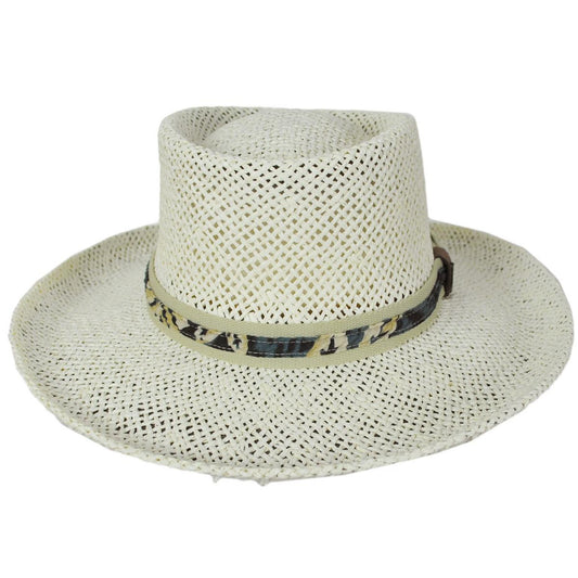 Dorfman Pacific | Golf Toyo Straw Gambler Hat | 126143 | front | NATURAL