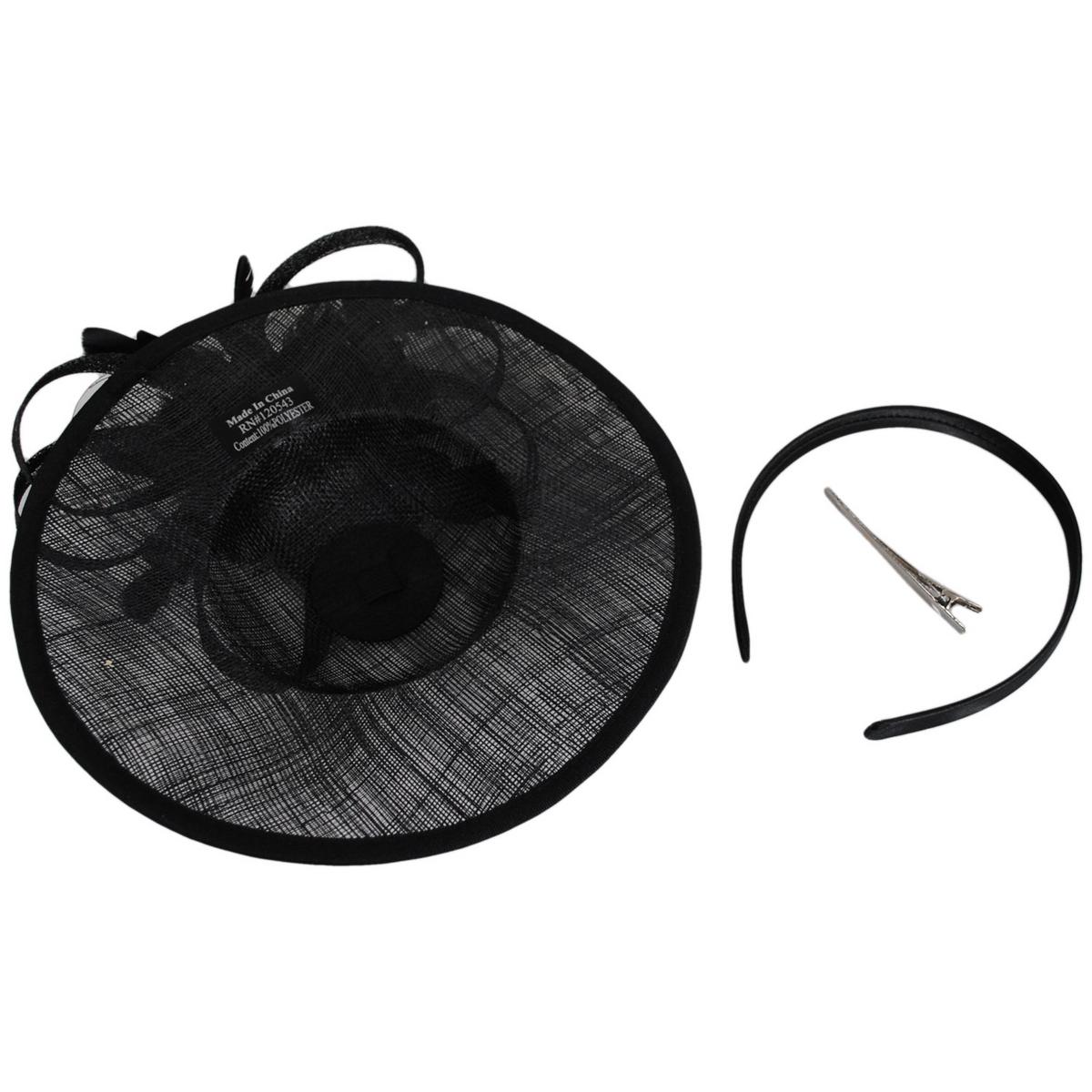 Feather Flower Dish Sinamay Straw Fascinator Hat