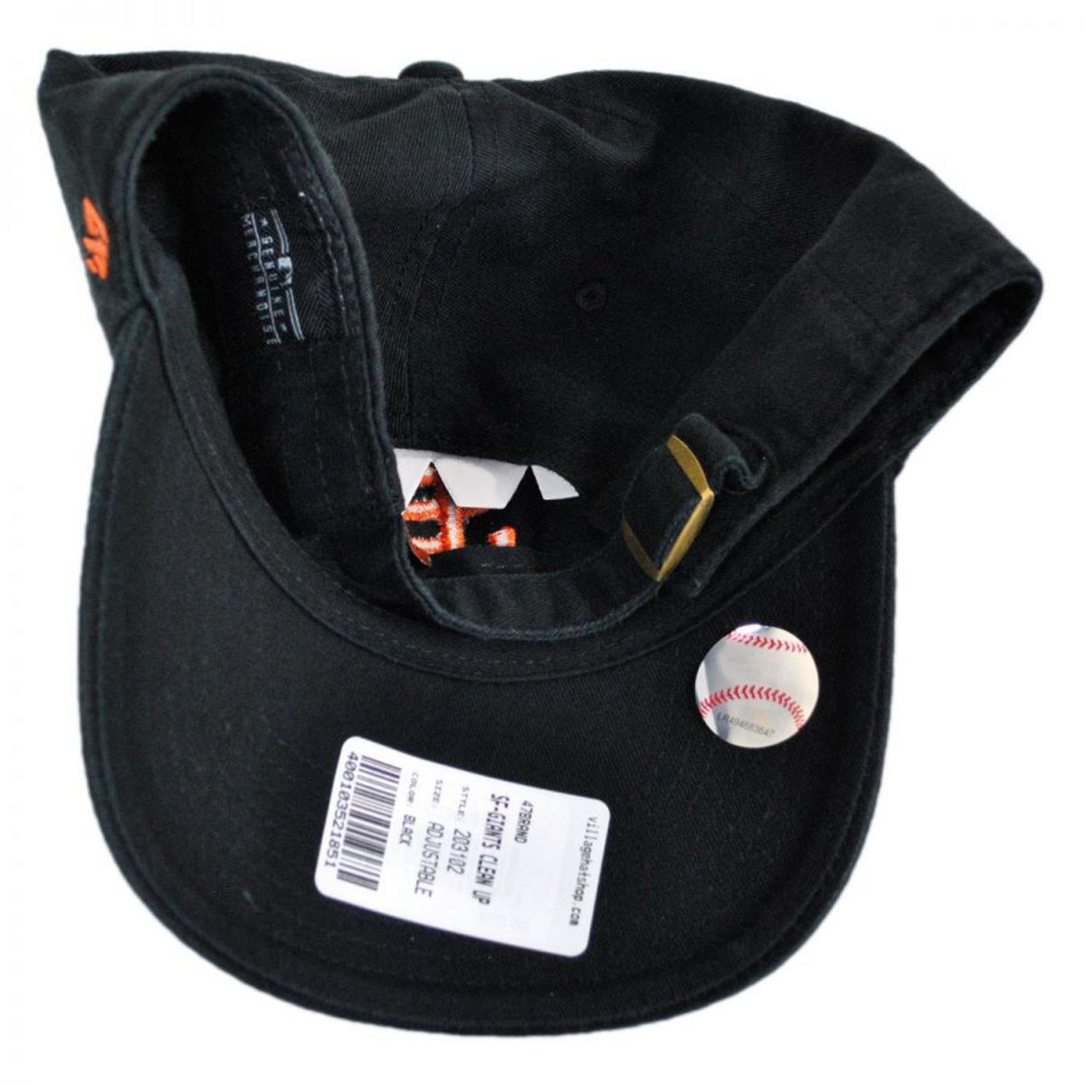 47 Brand | San Francisco Giants MLB Clean Up Strapback Baseball Cap Dad Hat | 203102 | under | BLACK