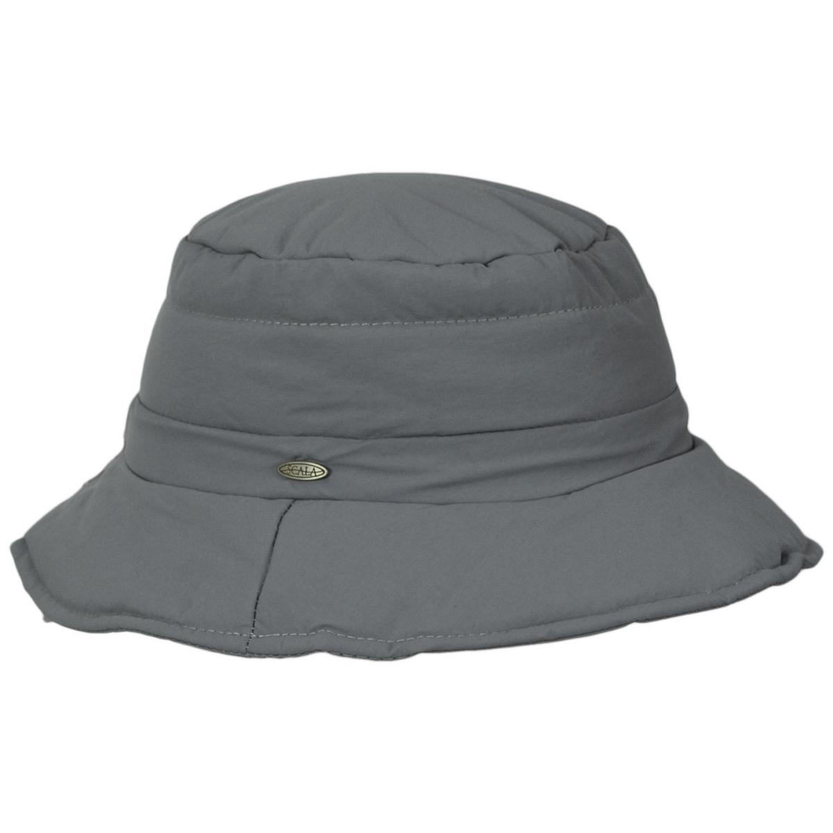 Scala | Darina Nylon Puffer Rain Bucket Hat | 106441 | profile | GREY
