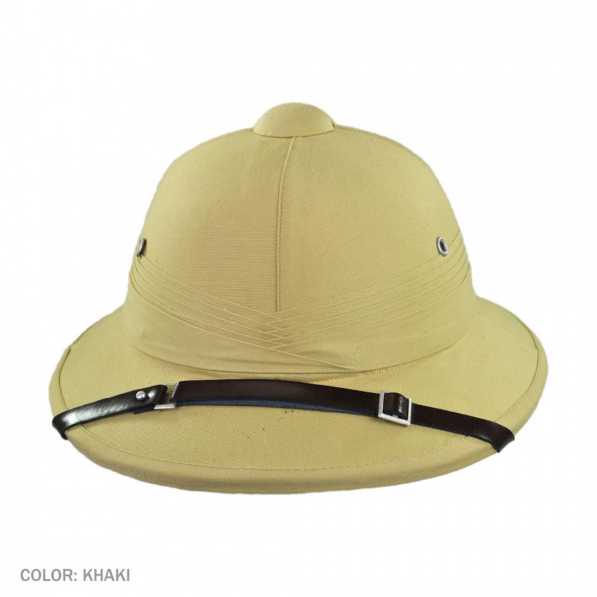 Village Hat Shop | Indian Pith Helmet | 155805 | front | KHAKI