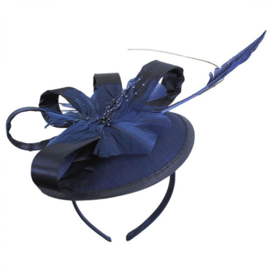 Jeanne Simmons | Marino Satin Bow Fascinator Hat | 120715 | lead | NAVY