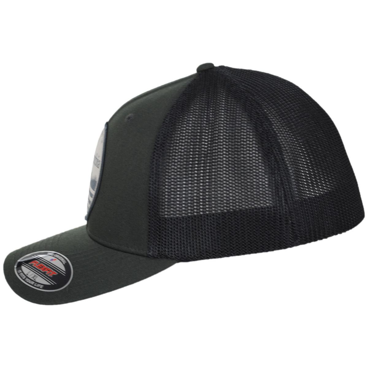 Columbia Sportswear | Mesh Flexfit Fitted Baseball Cap | 400140 | profile | GREENSCAPE/BLACK