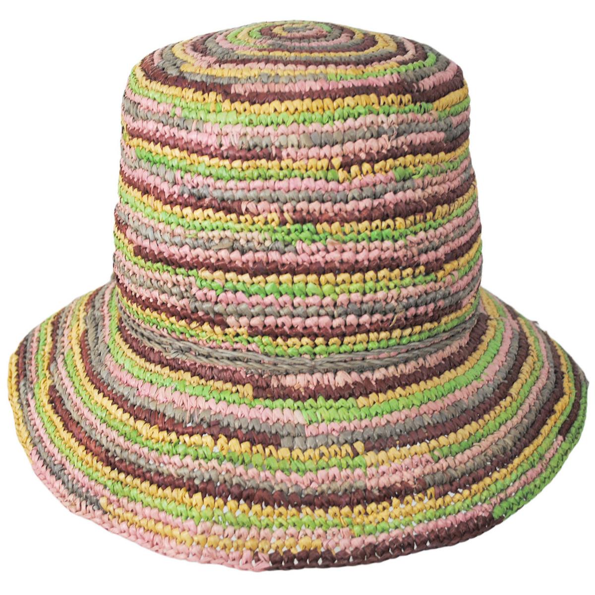 San Diego Hat Company | Iris Raffia Straw Bucket Hat | 103689 | front | BRIGHTS