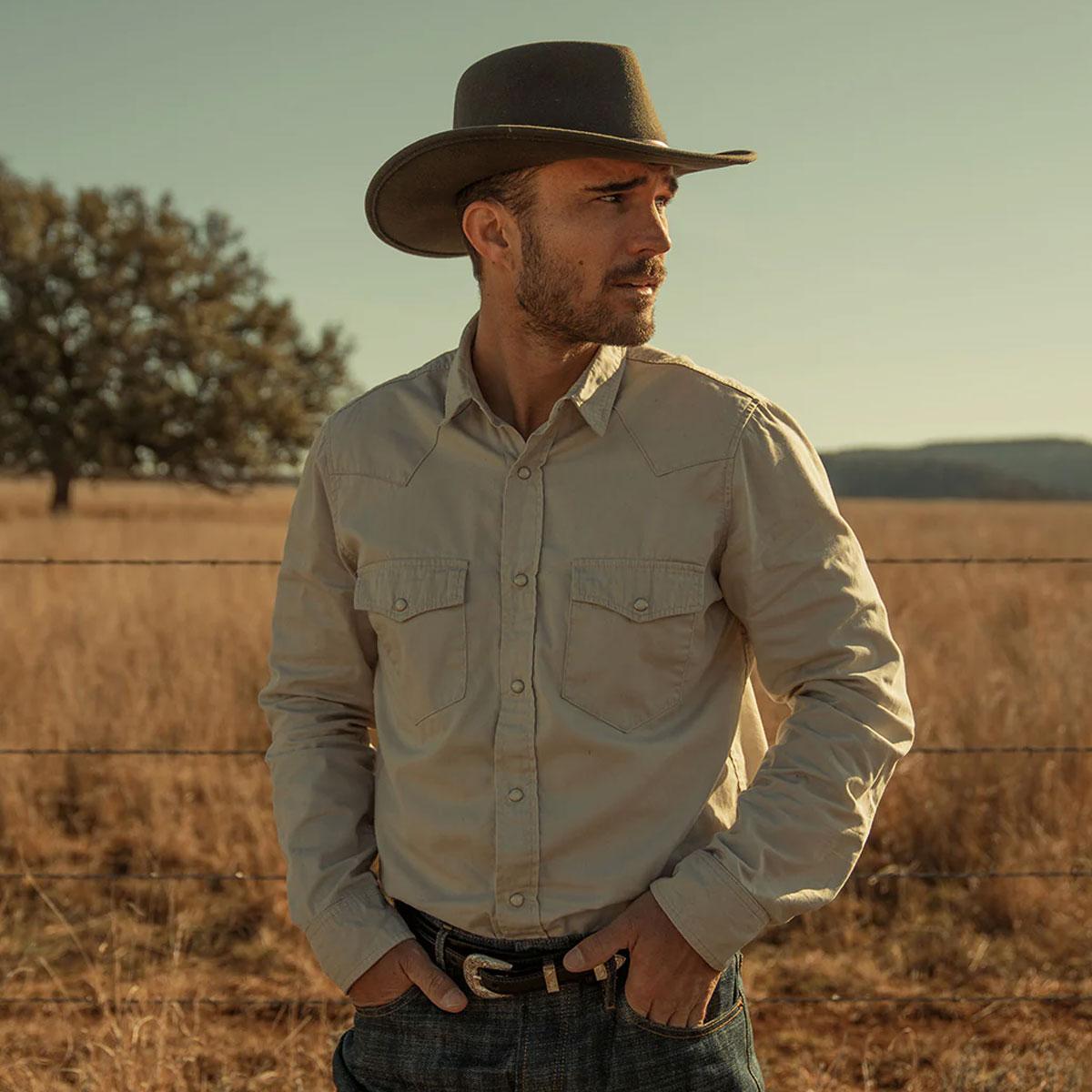 Stetson | Gallatin Crushable Wool Felt Outback Hat | 130697 | lsmtwo | SAGE