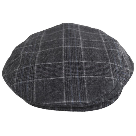 Baskerville Hat Company | Wholesale Aldwych Wool Glenplaid Ivy Cap B2B Pre-Pack | B2B167668 | front | CHARCOAL