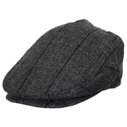 Jaxon Hats | Wholesale Holborn Herringbone Plaid Wool Blend Ivy Cap B2B Pre-Pack | B2B167749 | lead | CHARCOAL