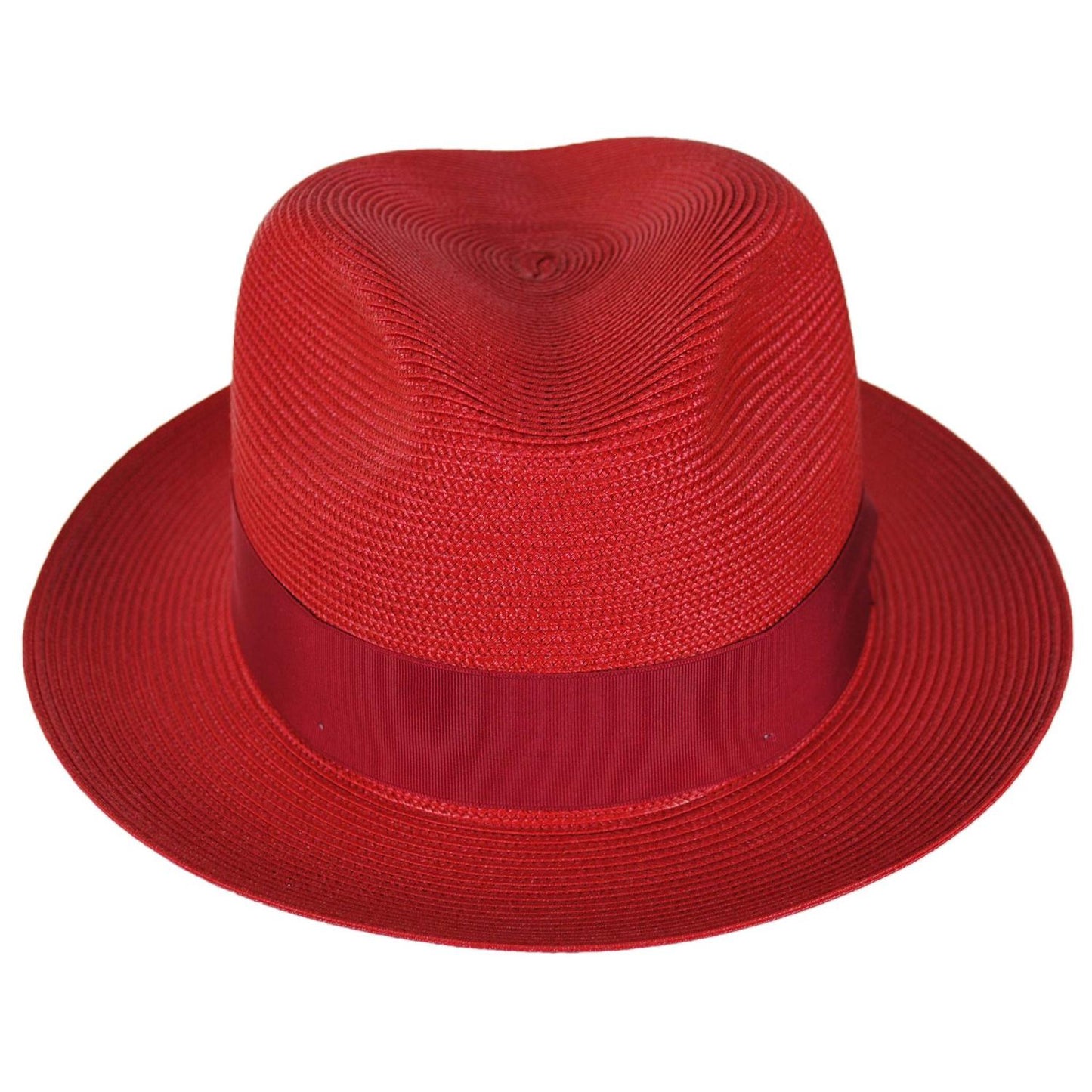 Stetson | Rosebud Florentine Milan Poly Straw Fedora Hat | 127073 | front | RED
