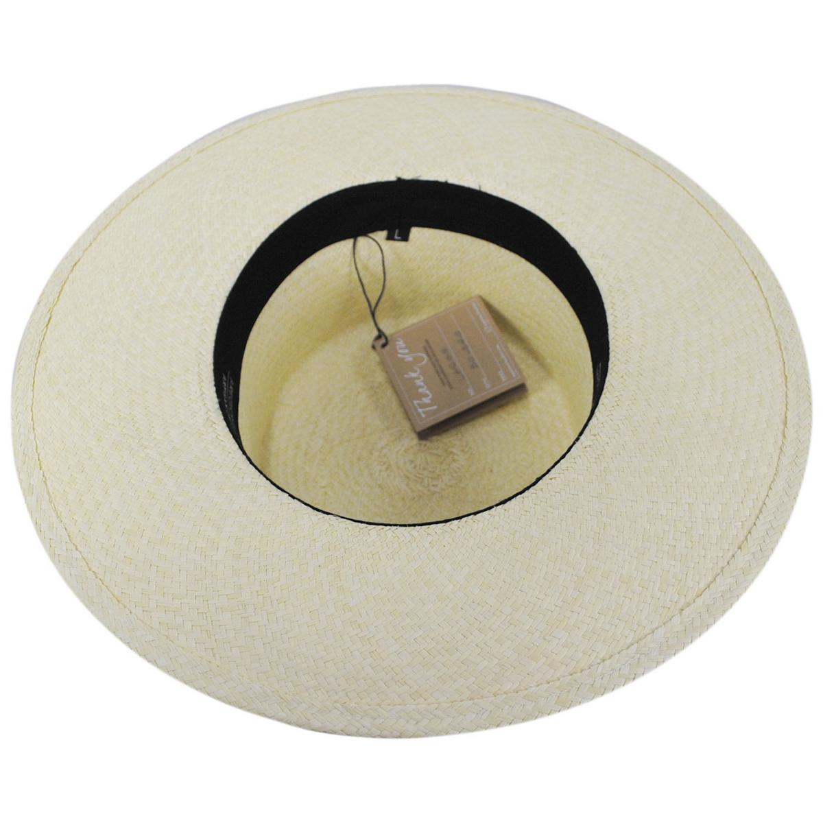 3 Regions Trade Co. | Bolero Cuenca Panama Straw Hat | 128751 | under | NATURAL/NAVY