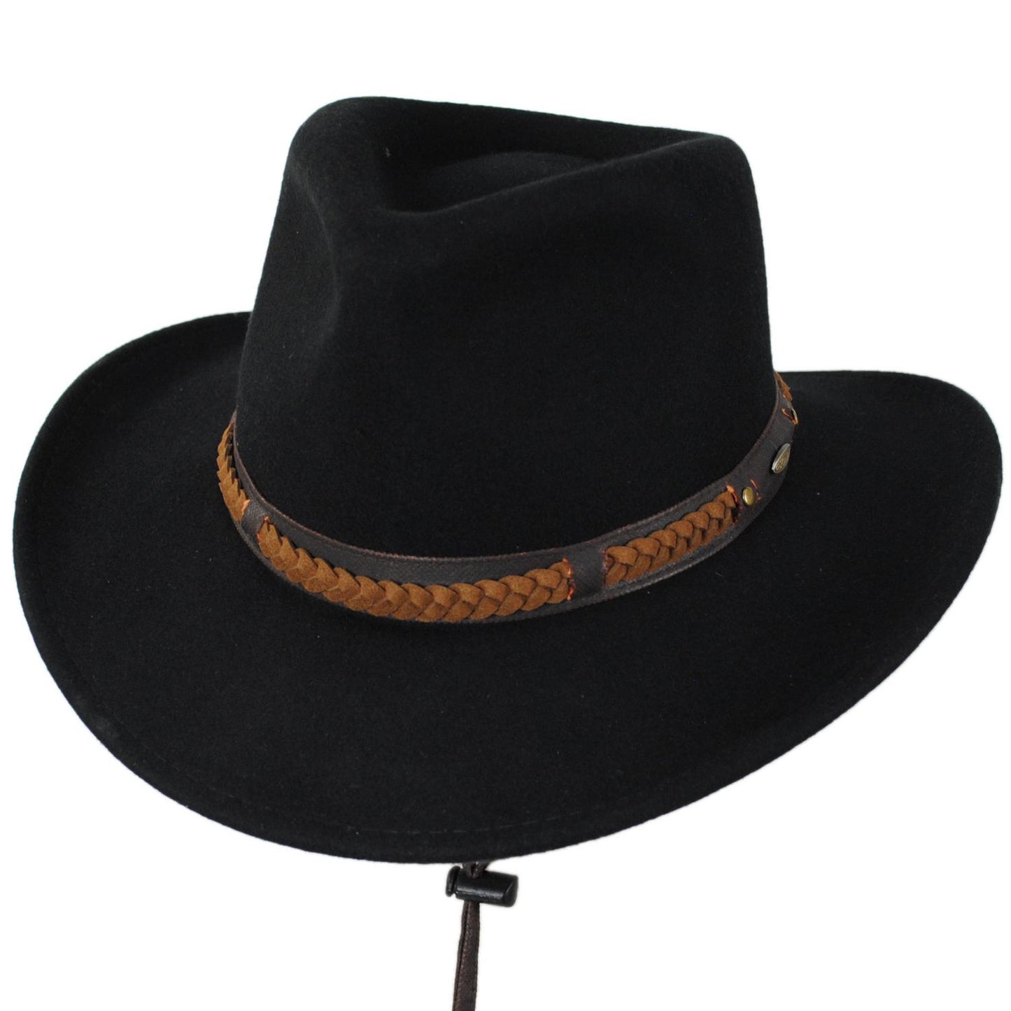 Scala | Sutherland Wool Felt Outback Hat | 130448 | lead | BLACK