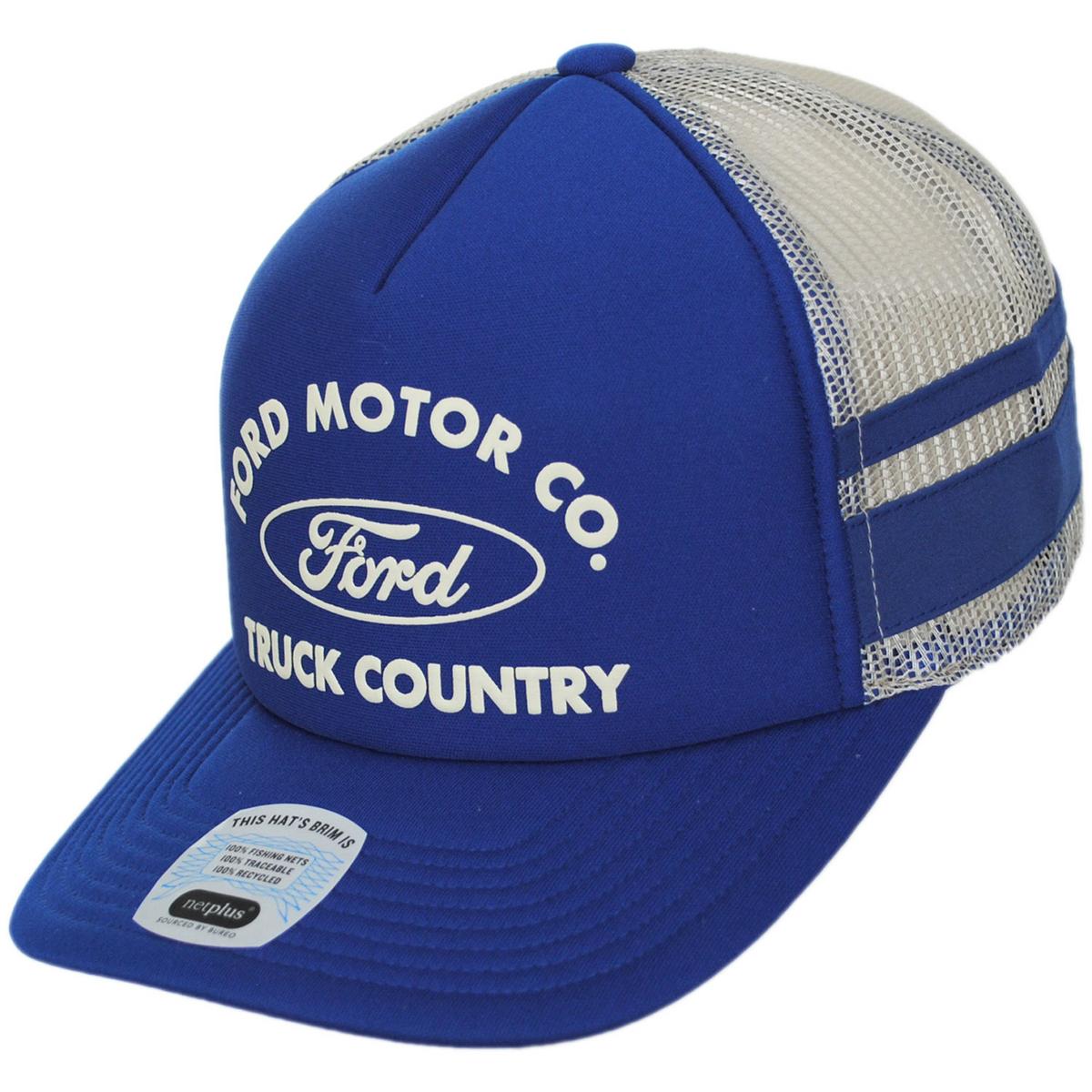 BRIXTON HATS | Ford Built Tough Foam Mesh Snapback Trucker Cap | 201883 | lead | FORD BLUE/WIMBLETON WHITE