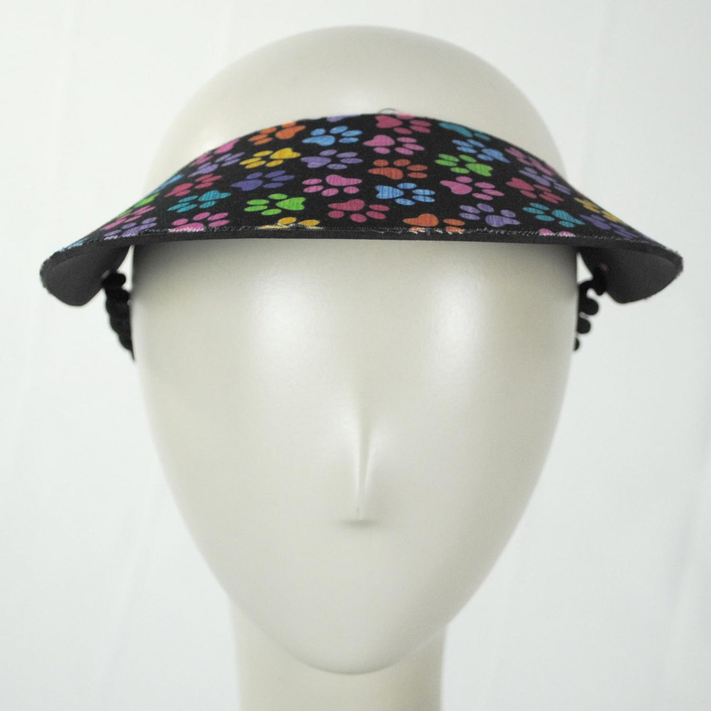 The Incredible Sunvisor | Springlace Paw Prints Sunvisor | 196375 | front | BLACK/MULTI