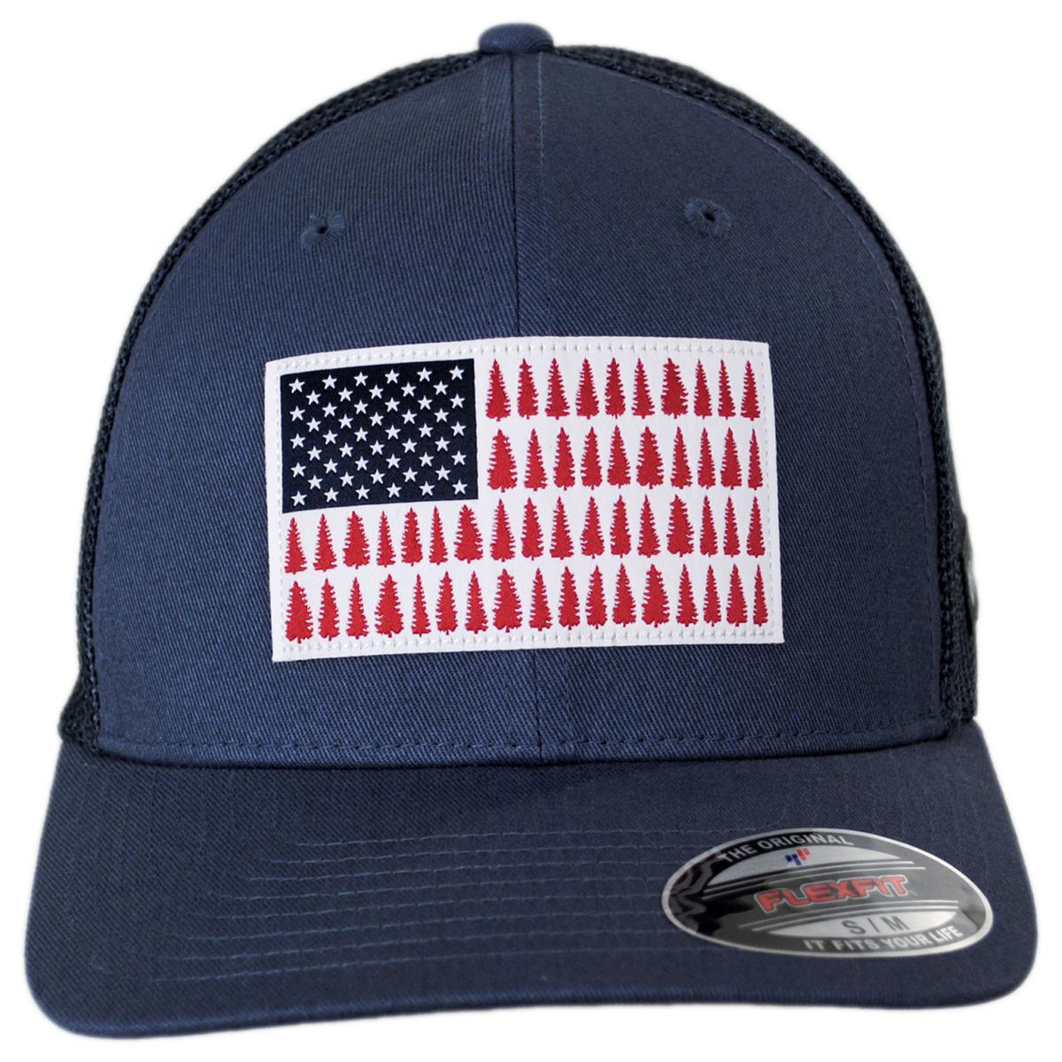 Columbia Sportswear | Tree Flag Mesh Flexfit Fitted Baseball Cap | 400139 | front | DARK MOUNTAIN