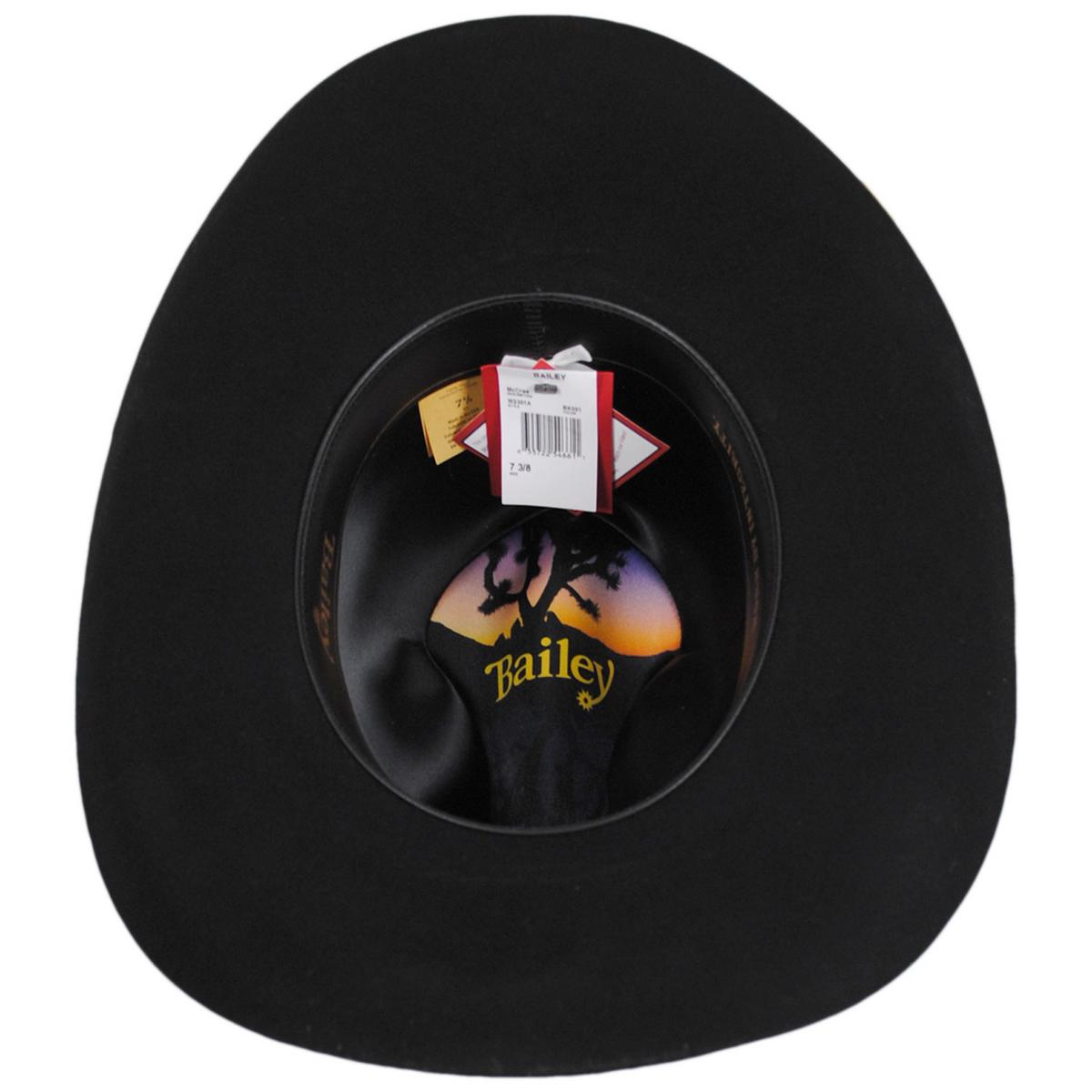 Bailey Western | McCrae Wool Felt Gus Western Hat | 133302 | under | BLACK