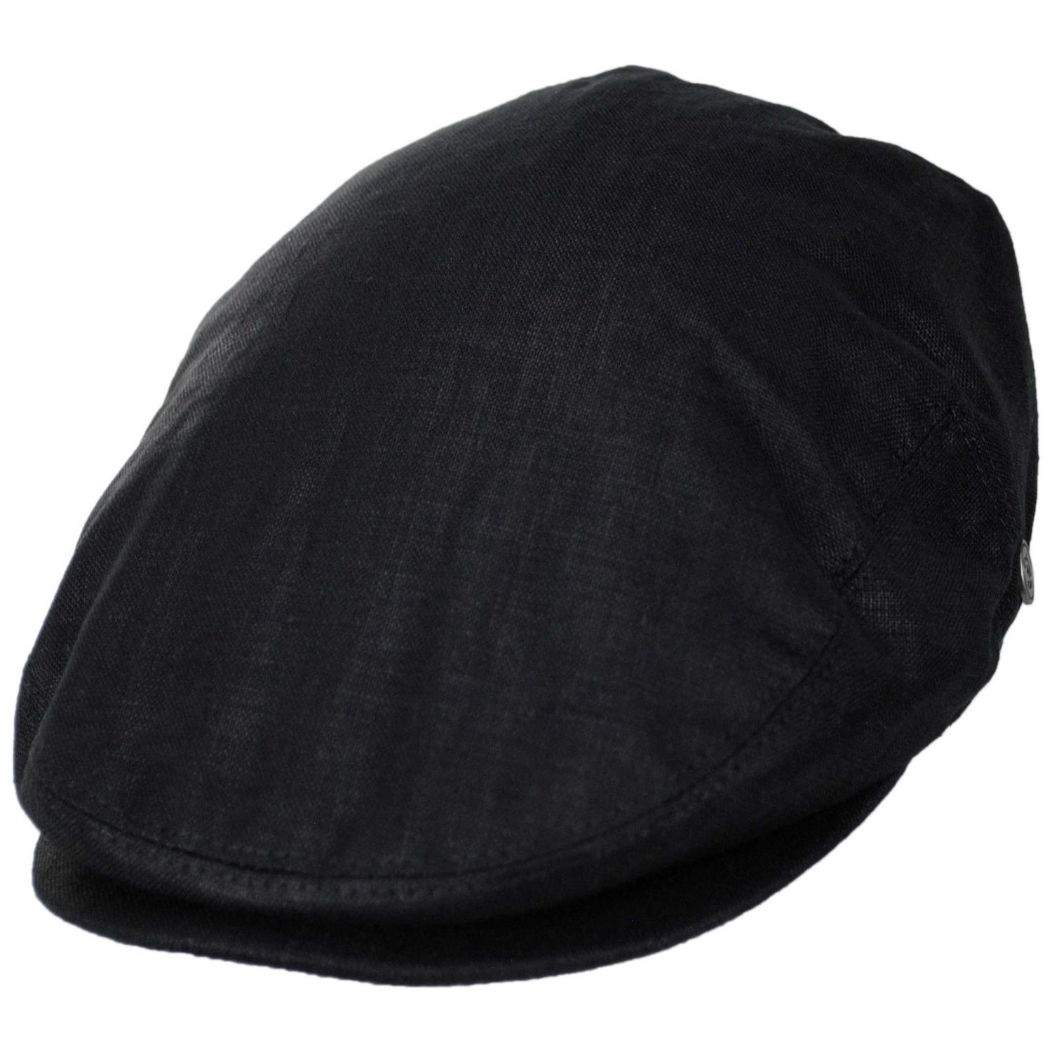 Jaxon Hats | Linen and Cotton Ivy Cap | 167732 | lead | BLACK