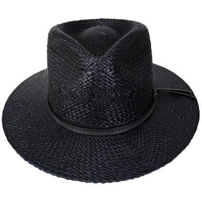 Bailey 1922 | Horan Panama Straw Fedora Hat - Black | 127732BLK | front | BLACK