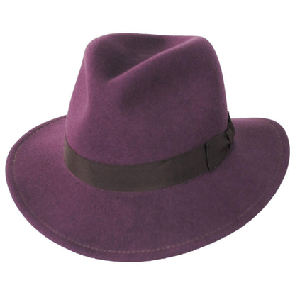 Bailey 1922 | Curtis Wool LiteFelt Safari Fedora Hat | 130019 | lead | COCOA POWDER