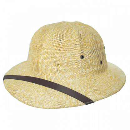 Village Hat Shop | Toyo Straw Pith Helmet | 128800 | lead | TAN/WHITE