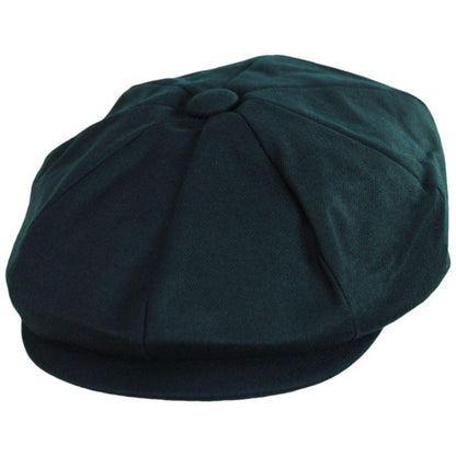 Baskerville Hat Company | Cheltenham Wool Twill Newsboy Cap | 167667 | lead | HUNTER GREEN