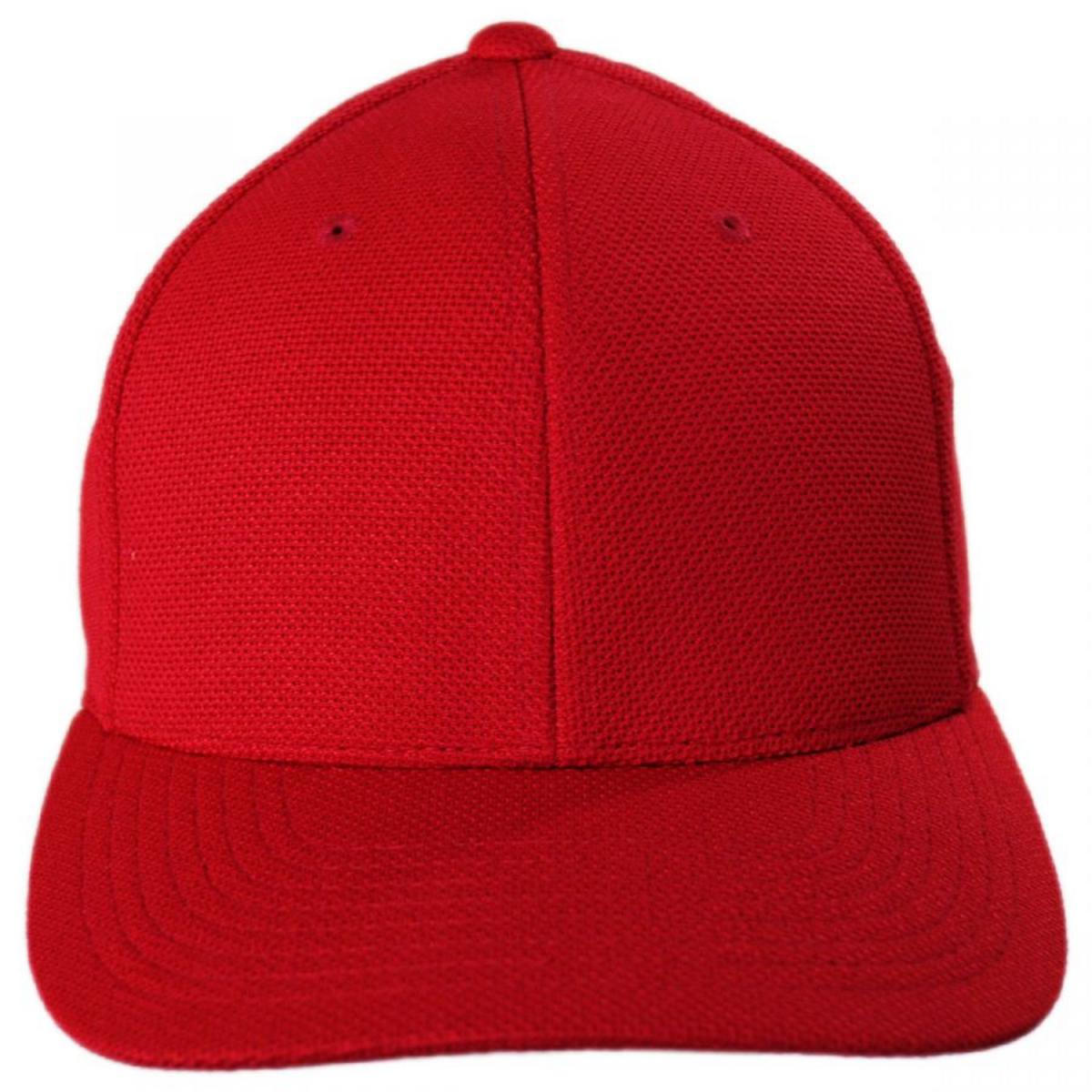 Flexfit | Cool and Dry Pique Mesh Flexfit Fitted Baseball Cap | 221514 | front | RED