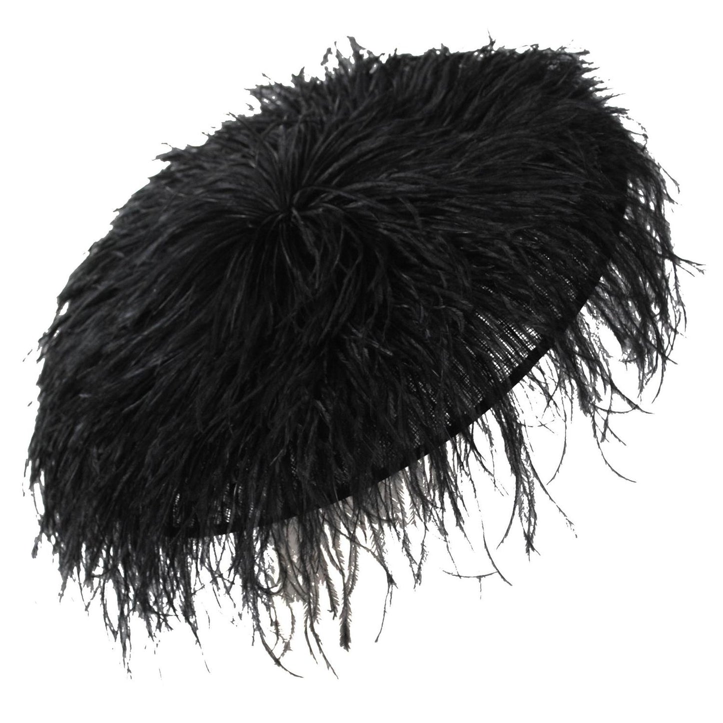 St. Julian | Ostrich Feathers & Sinamay Straw Fascinator Hat | 124279 | lead | BLACK
