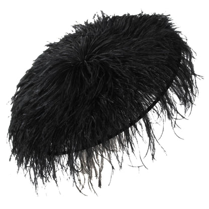 St. Julian | Ostrich Feathers & Sinamay Straw Fascinator Hat | 124279 | lead | BLACK