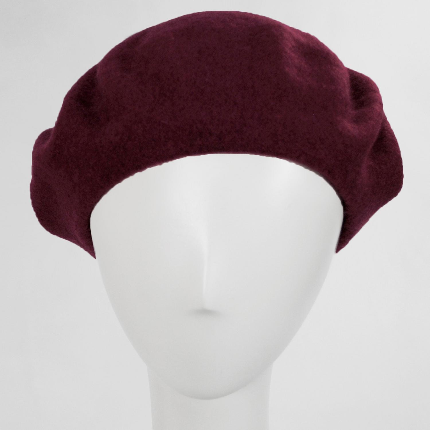Village Hat Shop | Wool Fashion Beret | 152500 | front | WINE