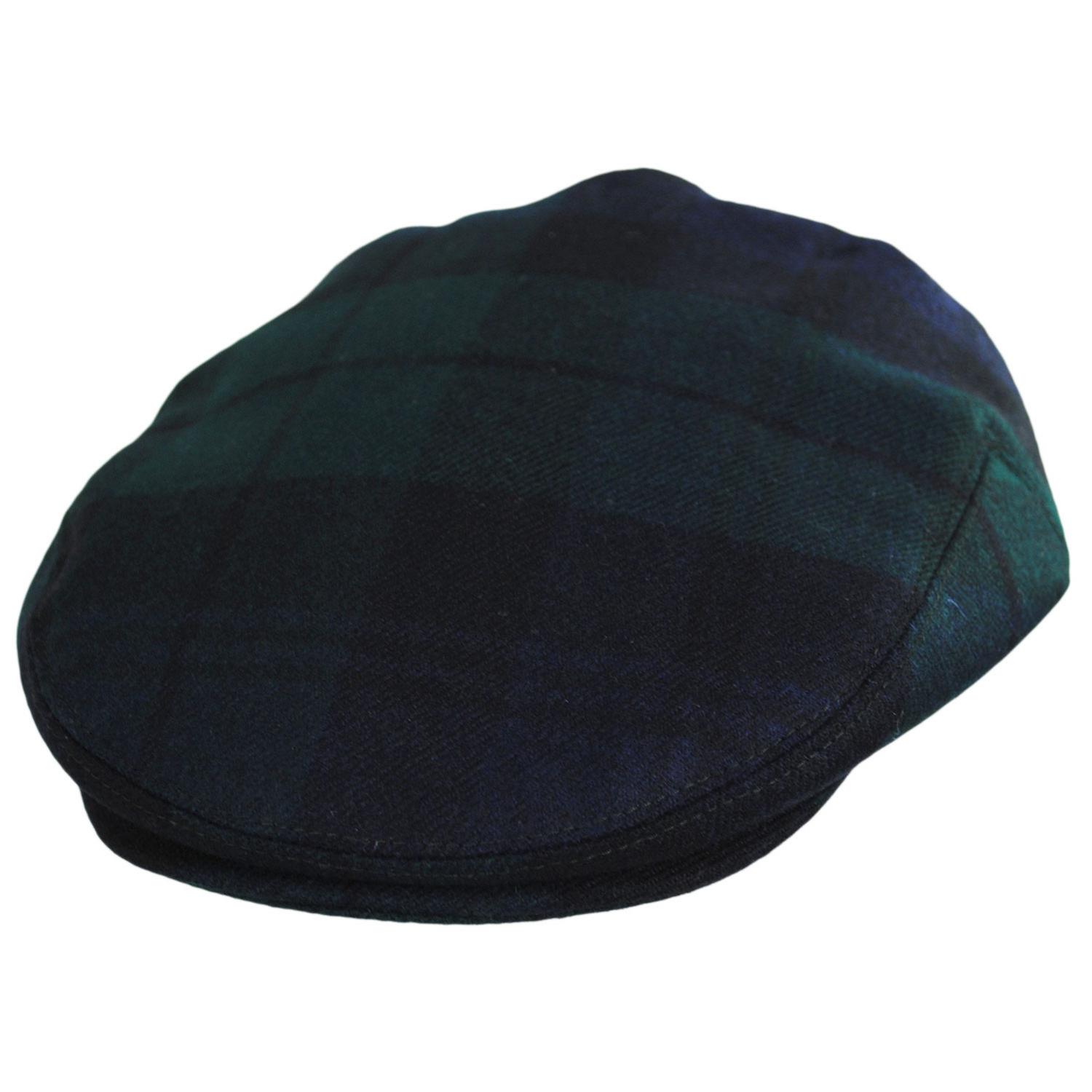 Baskerville Hat Company | Somerset Wool Plaid Ivy Cap | 167674 | lead | NAVY/GREEN