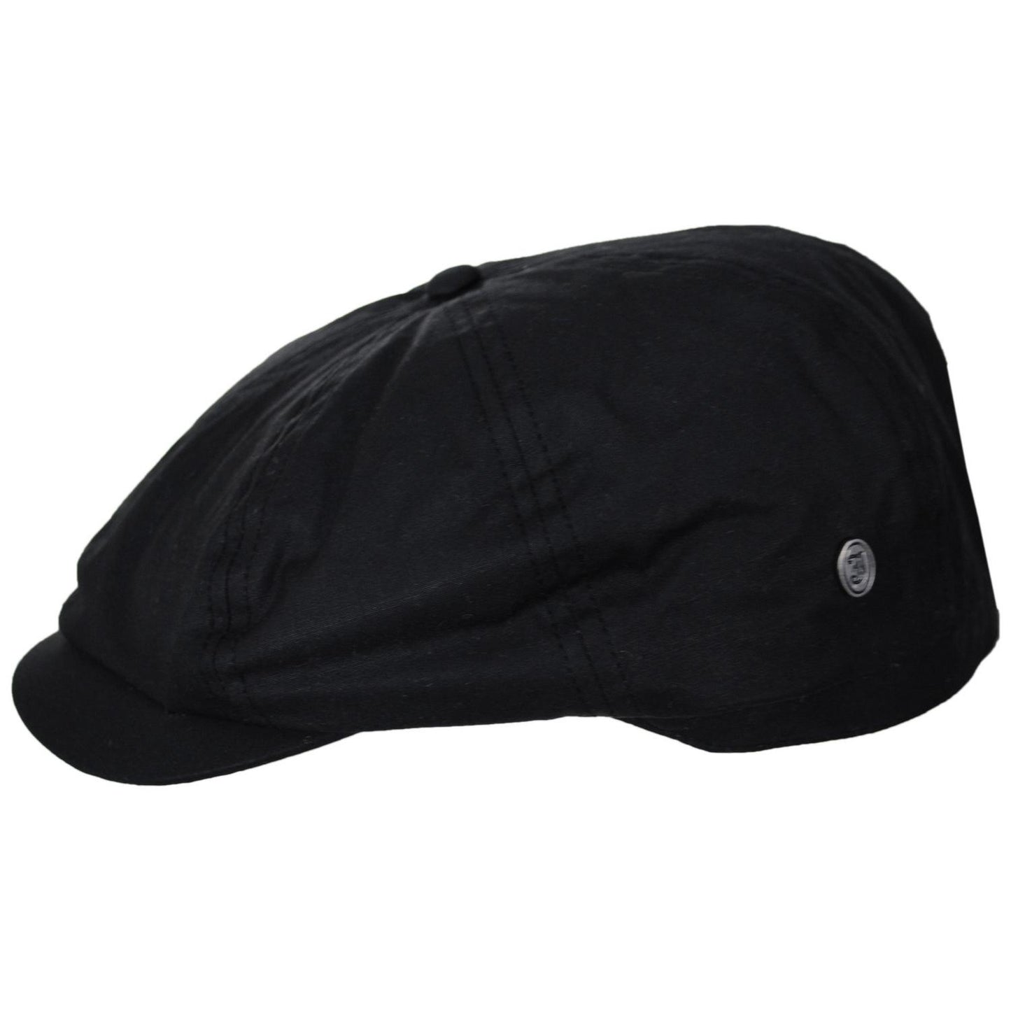 Jaxon & James | British Millerain Wax Cotton Newsboy Cap | 170010 | profile | BLACK