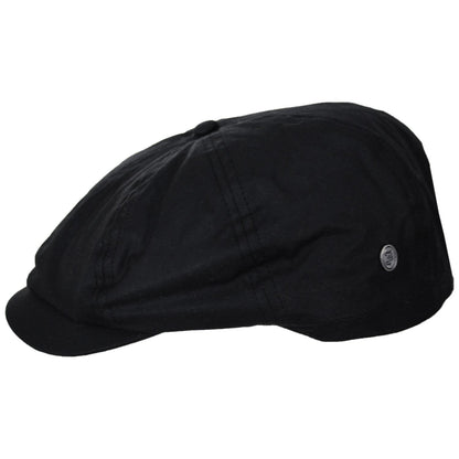 Jaxon & James | British Millerain Wax Cotton Newsboy Cap | 170010 | profile | BLACK