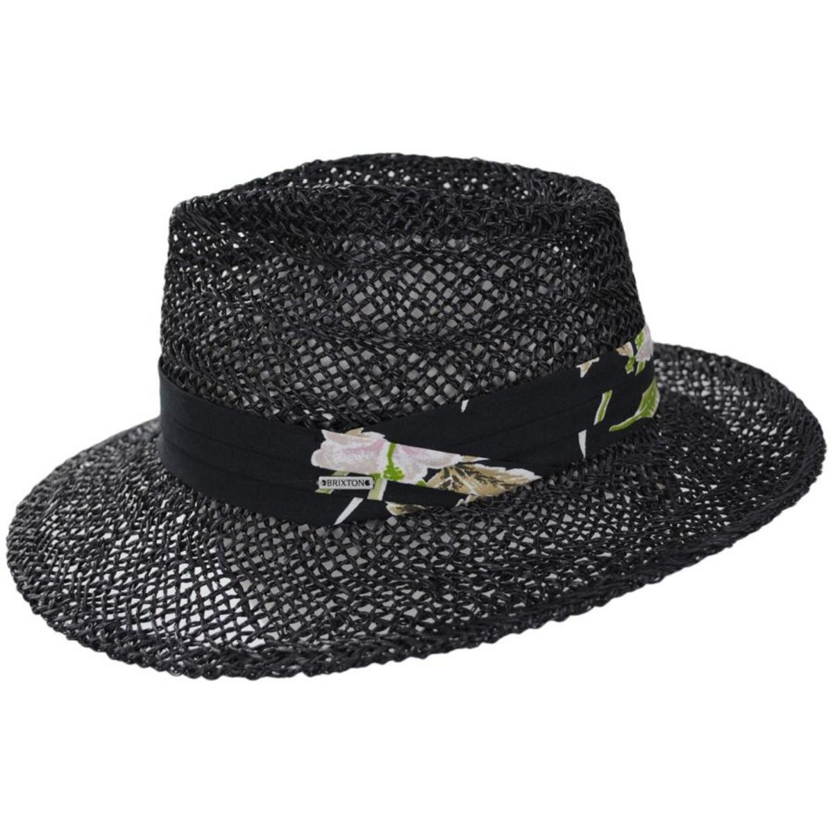 BRIXTON HATS | Aloha Seagrass Straw Fedora Hat | 128353 | profile | BLACK/BLACK