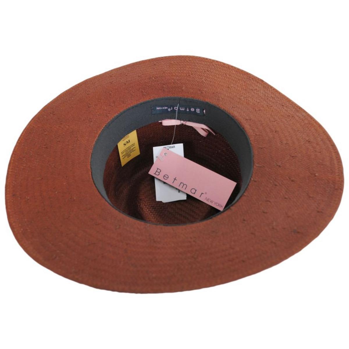 Betmar | Geraldine Toyo Straw Rancher Fedora Hat | 101141 | under | CINNAMON