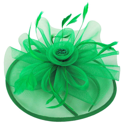 Sophia | Floral Mesh and Ribbon Fascinator Hat | 122905 | lead | GREEN
