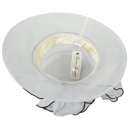 Jeanne Simmons | Organza Boater Dress Hat | 120729 | under | WHITE/BLACK