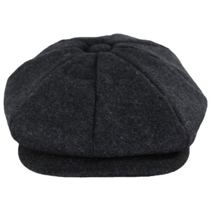 Jaxon Hats | Harlem Wool Blend Newsboy Cap | 167791 | front | CHARCOAL