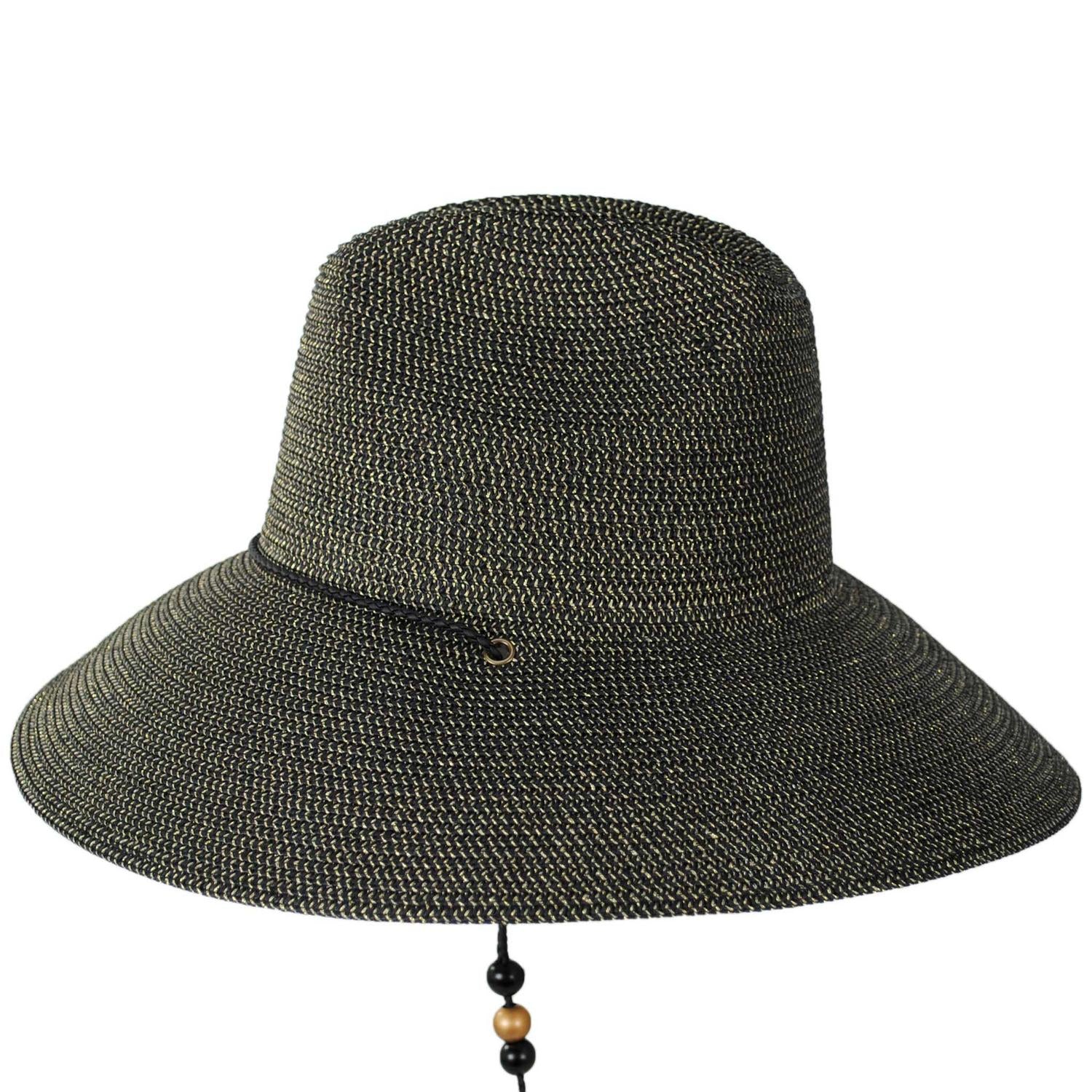 San Diego Hat Company | Honey Toyo Straw Lifeguard Hat | 103583 | profile | BLACK/GOLD