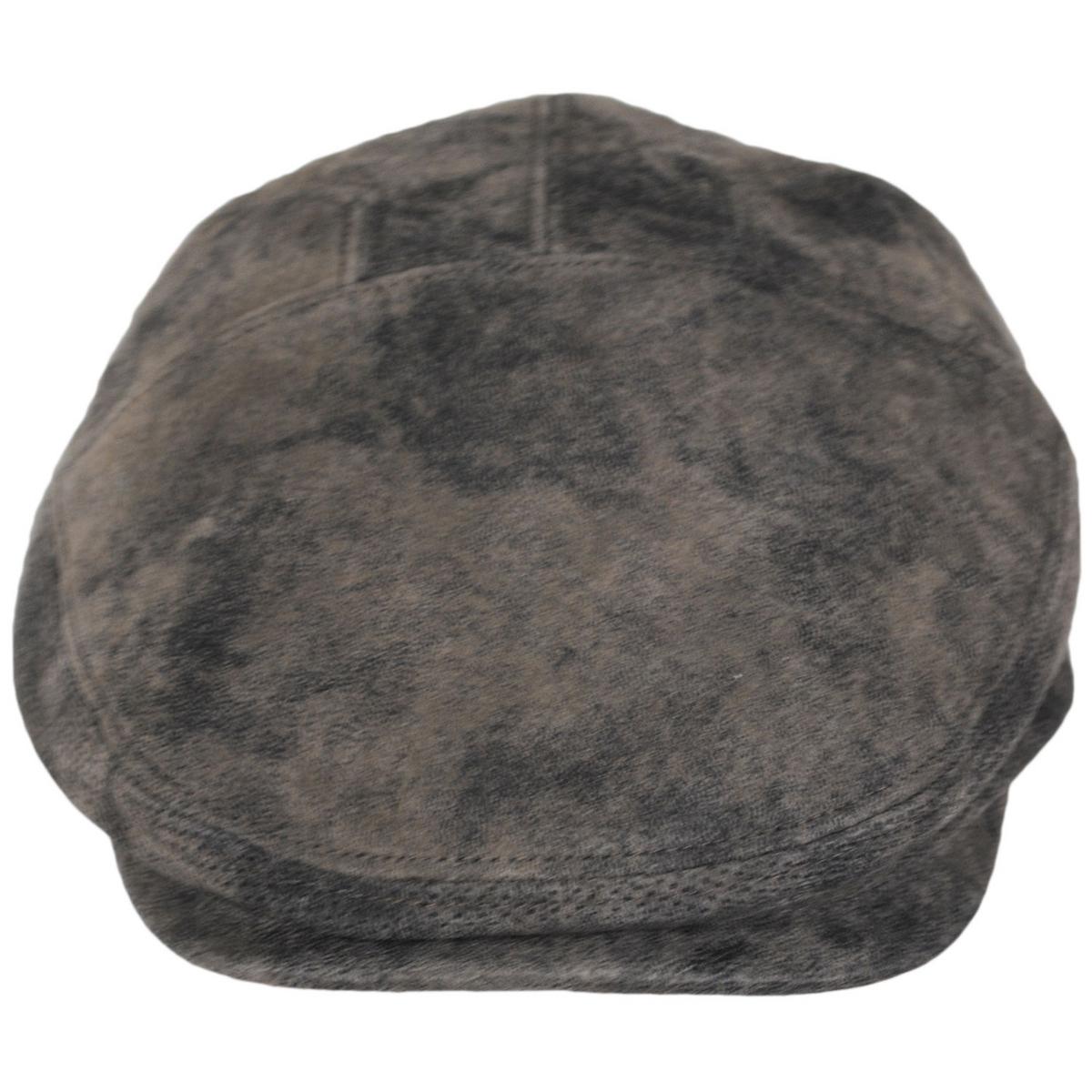 Scala | Ivy Weather Leather Duckbill Flat Cap | 160234 | front | CHOCOLATE